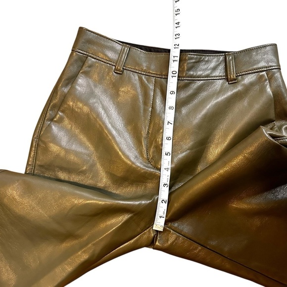 Aritzia Babaton Command Cropped Vegan Leather Pants-Olive Green- Size 6 - Picture 10 of 15